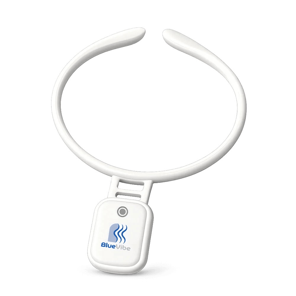 Resona BlueVibe Review: Image showing the device attached to the neck band, ready to wear
