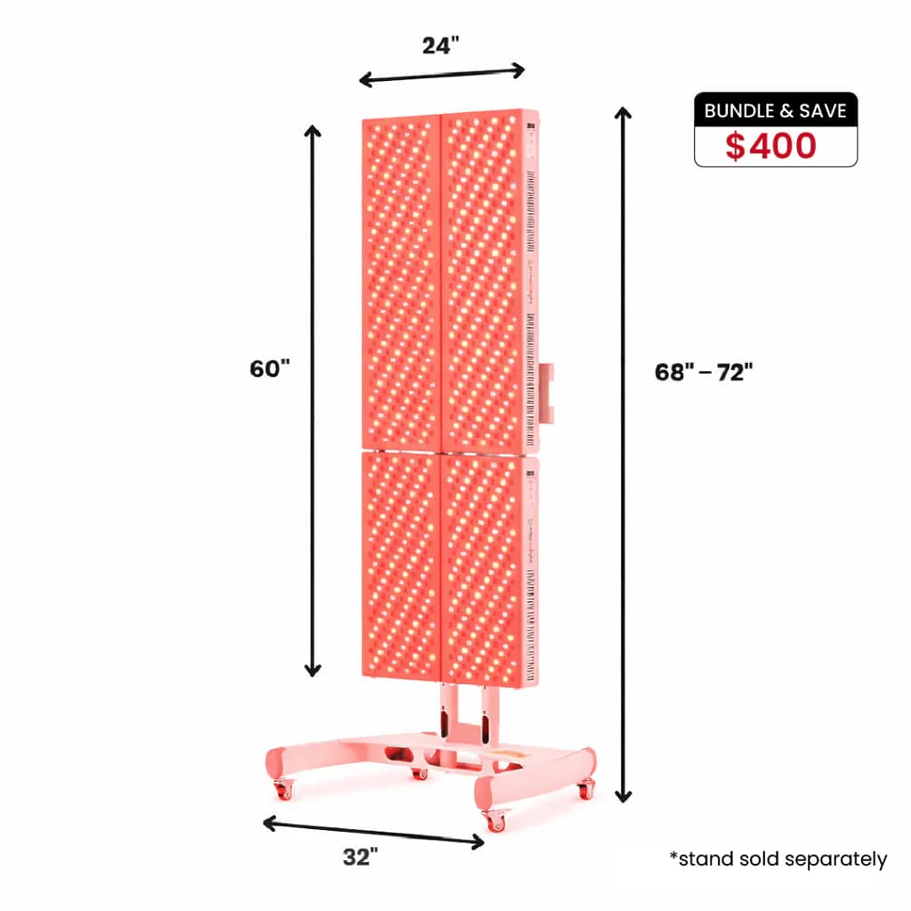 Four MitoPRO panels in a 24 by 60 inch array, two 1000+ and two 1500+ joined together