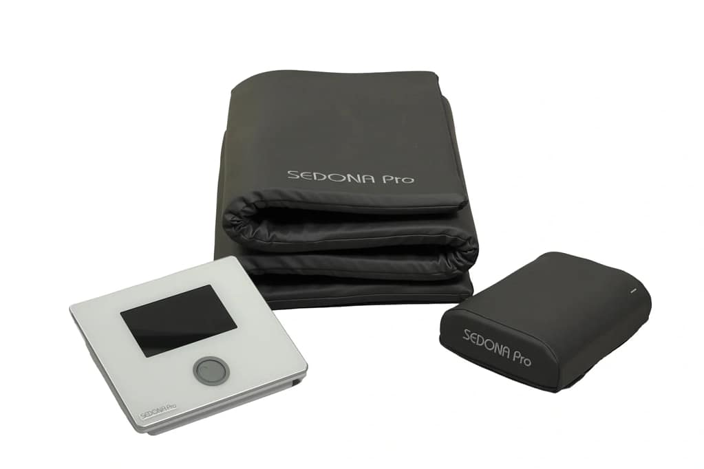 Sedona PEMF Mat folded in dark grey with pillow applicator