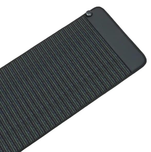 Angled view of Nushape PEMF mat with FIR, dynamic intensity, and gemstone layout