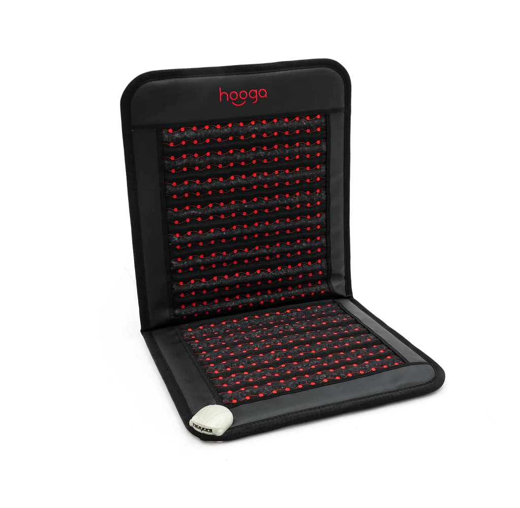 Foldable infrared PEMF mat for chair use – ergonomic design for posture and back support