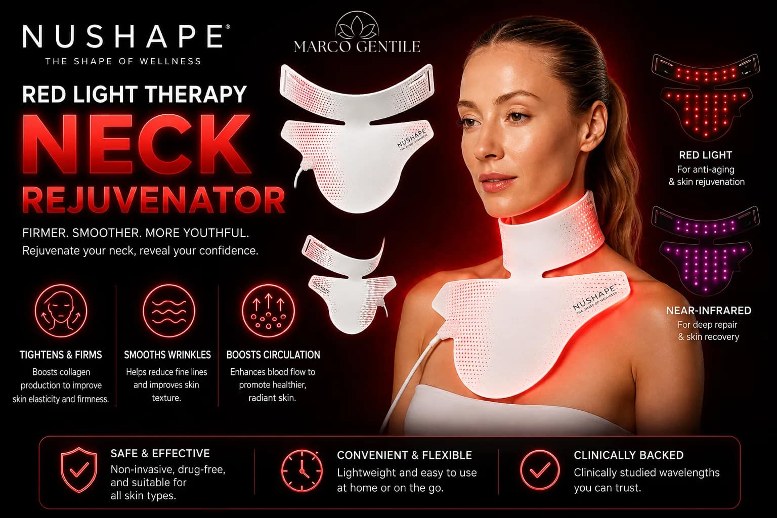 Nushape Red Light Therapy Neck Rejuvenator