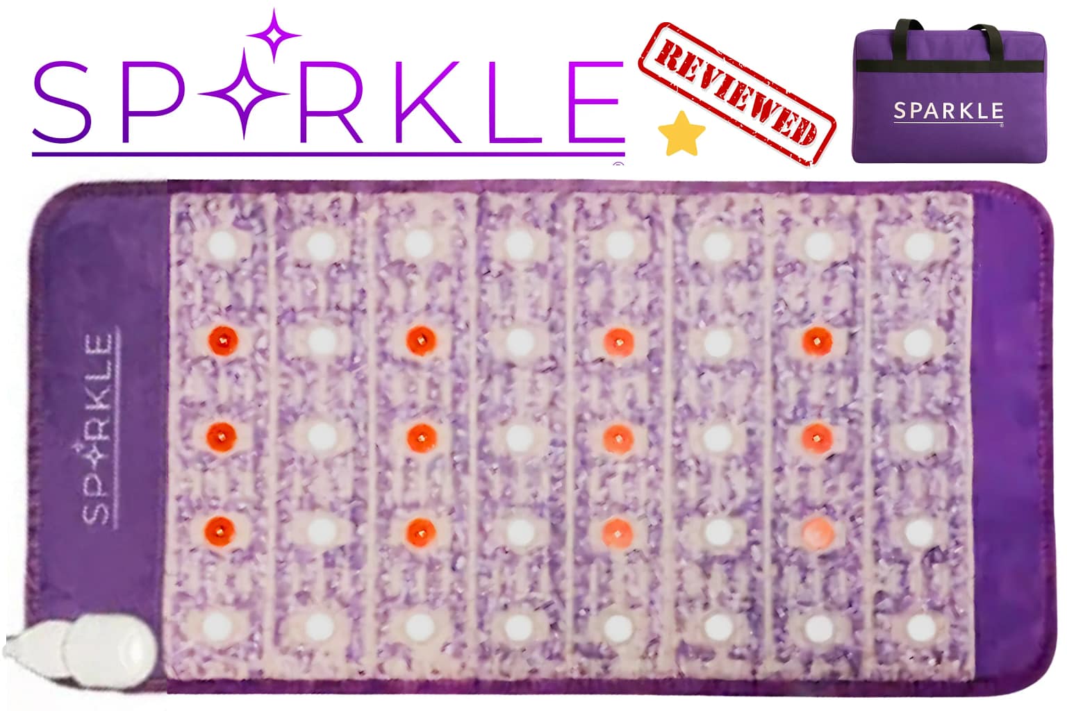 Sparkle PEMF MiniMat Review – full view of compact PEMF mat with advanced therapy functions