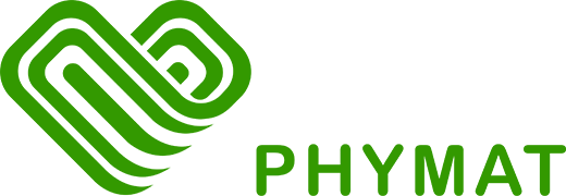 Phymat brand logo on the Amethyst PEMF Mat, symbolizing quality and healing technology