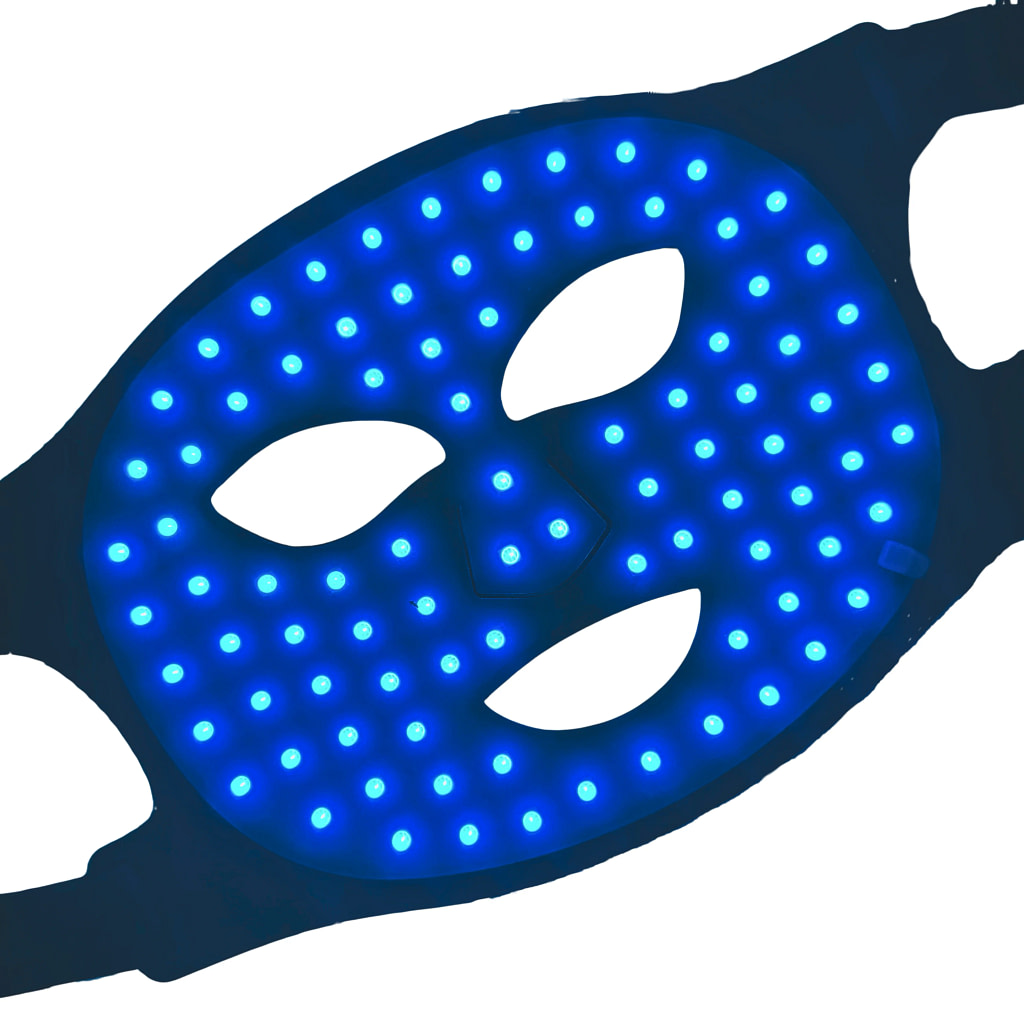 Therasage LED therapy device activated in blue light wavelength for acne and bacteria treatment