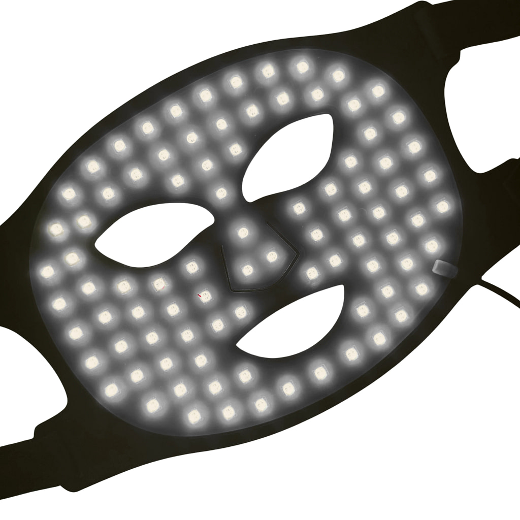 Therasage Mask2Go emitting white light therapy for complete skin rejuvenation
