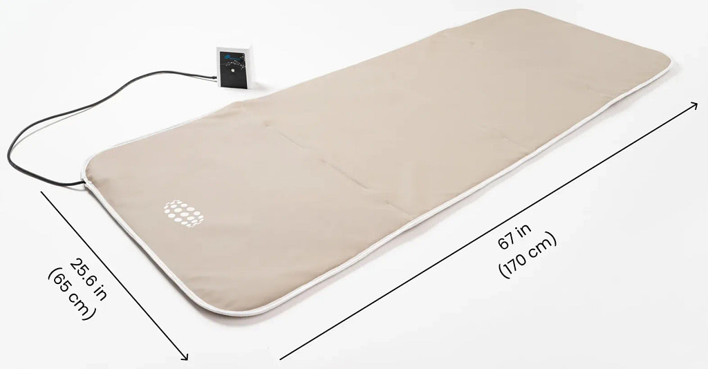 NeoSurround full body mat with control unit, measuring 67 by 25.6 inches