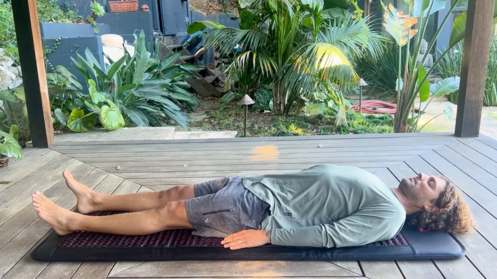 Marco lying on the Hooga Mat