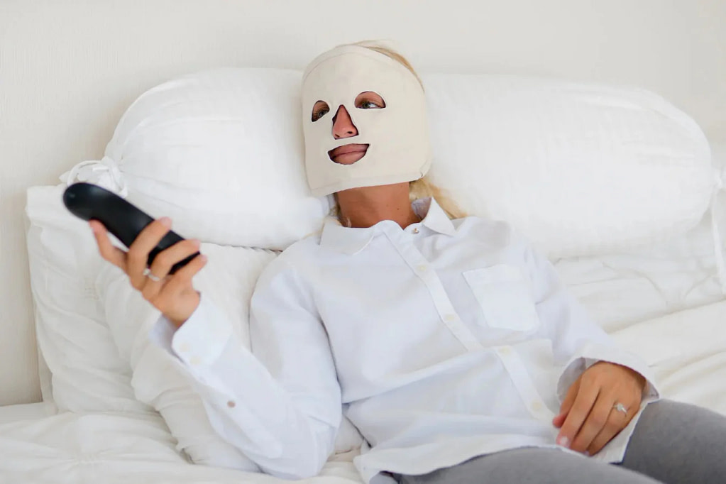 Sedona Face Mask on sofa