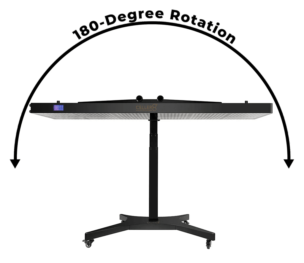 Adjustable 180 degree rotating stand for red light therapy wellness panel