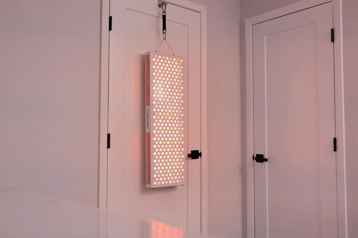 Mito Adapt 4.0 panel hung on a door using the over-the-door mounting kit