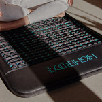 Detail of the logo on the edge of the HighrDOSE PEMF Pro mat