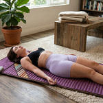 Woman enjoying a PEMF session of the Phymat Amethyst