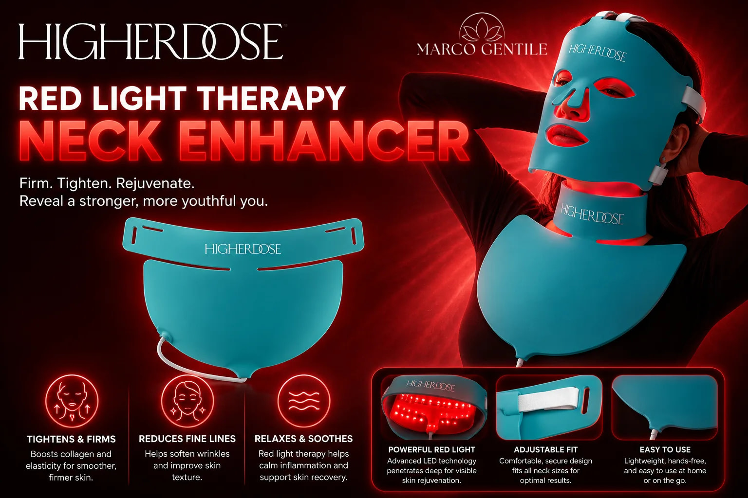 Higherdose Red Light Therapy Neck Enhancer