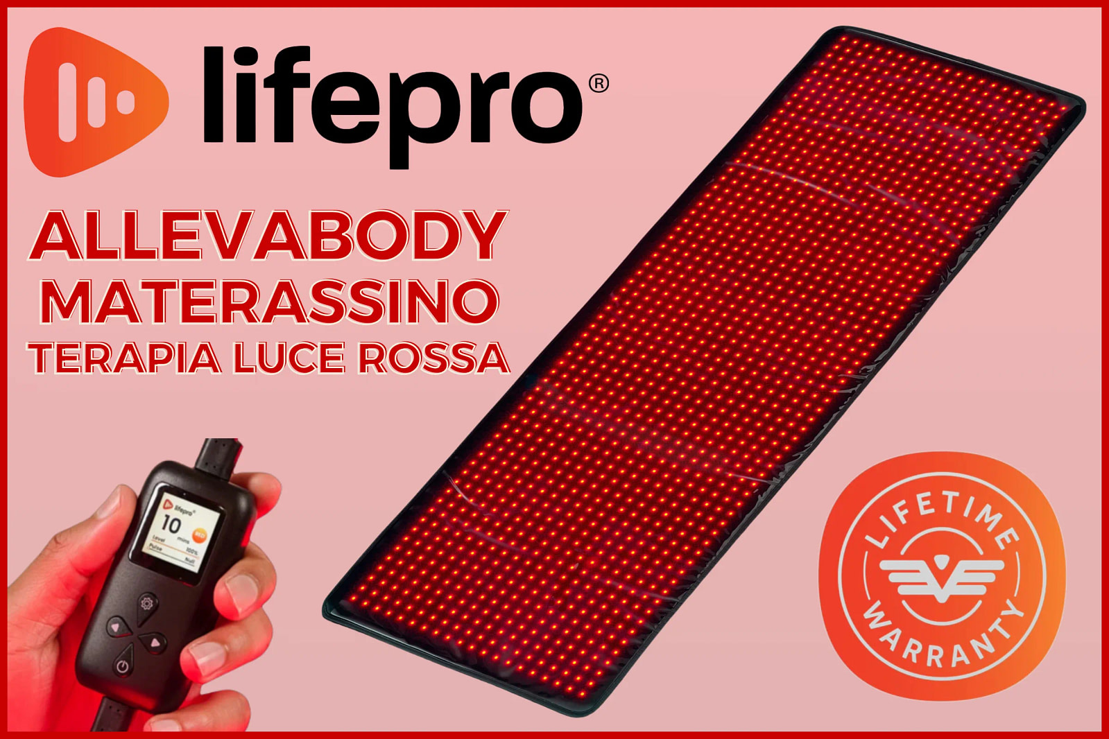 Recensione LifePro AllevaBody Materassino per Terapia con Luce Rossa FB