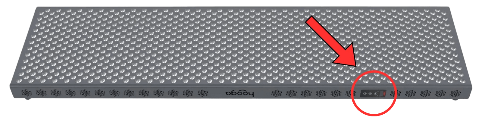 Pannello Hooga 4500 PRO spento che mostra la posizione del controller