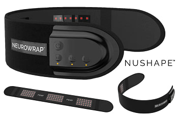 Nushape Neurowrap Review: Wearable headband showing dual RLT and PEMF therapy