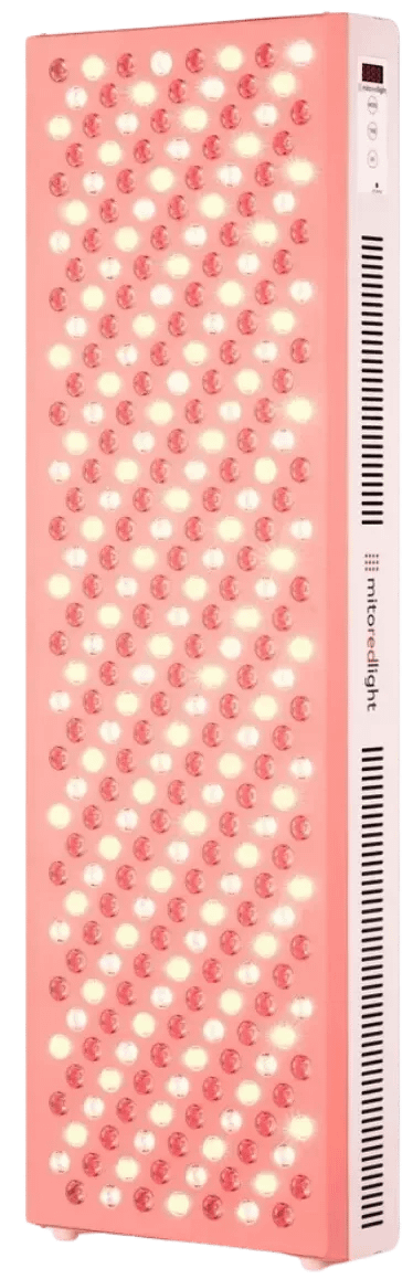 Front view of the MitoPRO 1500+ panel showing its full grid of red and near-infrared LEDs