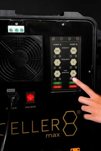 Hand setting a session on the Celler8 MAX touchscreen control panel