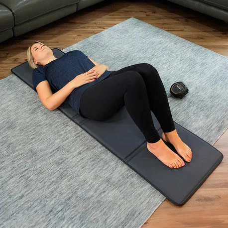 Celler8 PEMF Full Body Mat used for daily lying therapy session on home floor