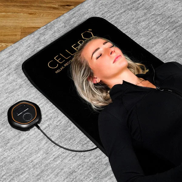 Full-body PEMF relaxation on Celler8 mat with soft cotton cover