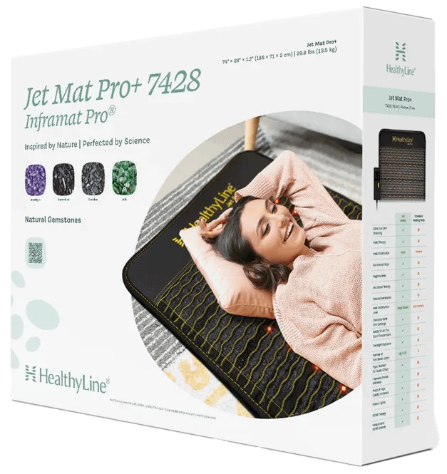 Packaging box of HealthyLine JET PEMF Mat with product details