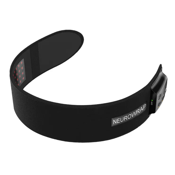 Top‑down view of Nushape Neurowrap Pulse Pro wearable device dual therapy