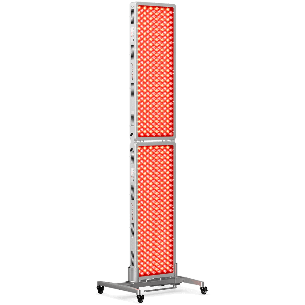 BestQool PRO 300 Multi Red Light Panel positioned on vertical stand ready for therapeutic use