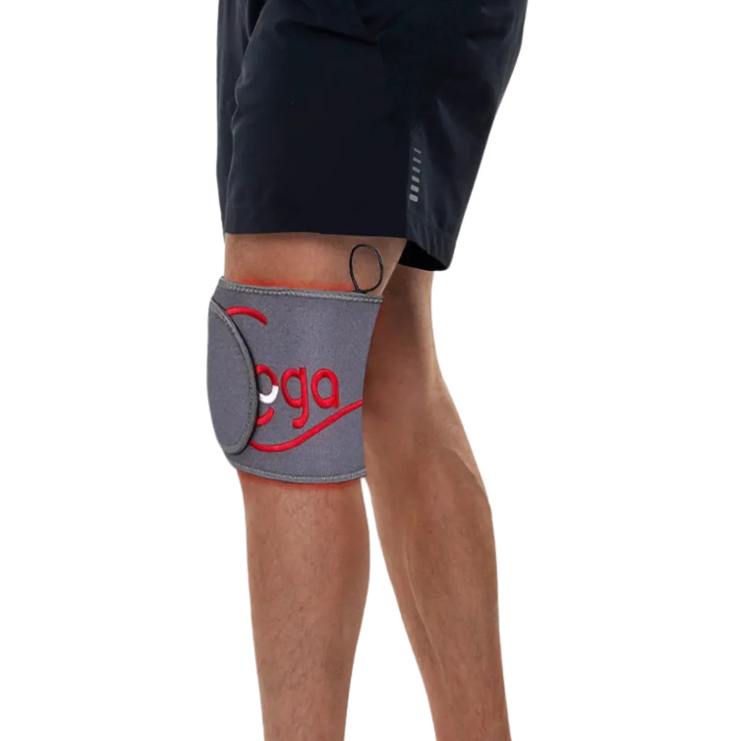 Hooga Red Light Belt wrapped around knee joint for arthritis and injury recovery treatment