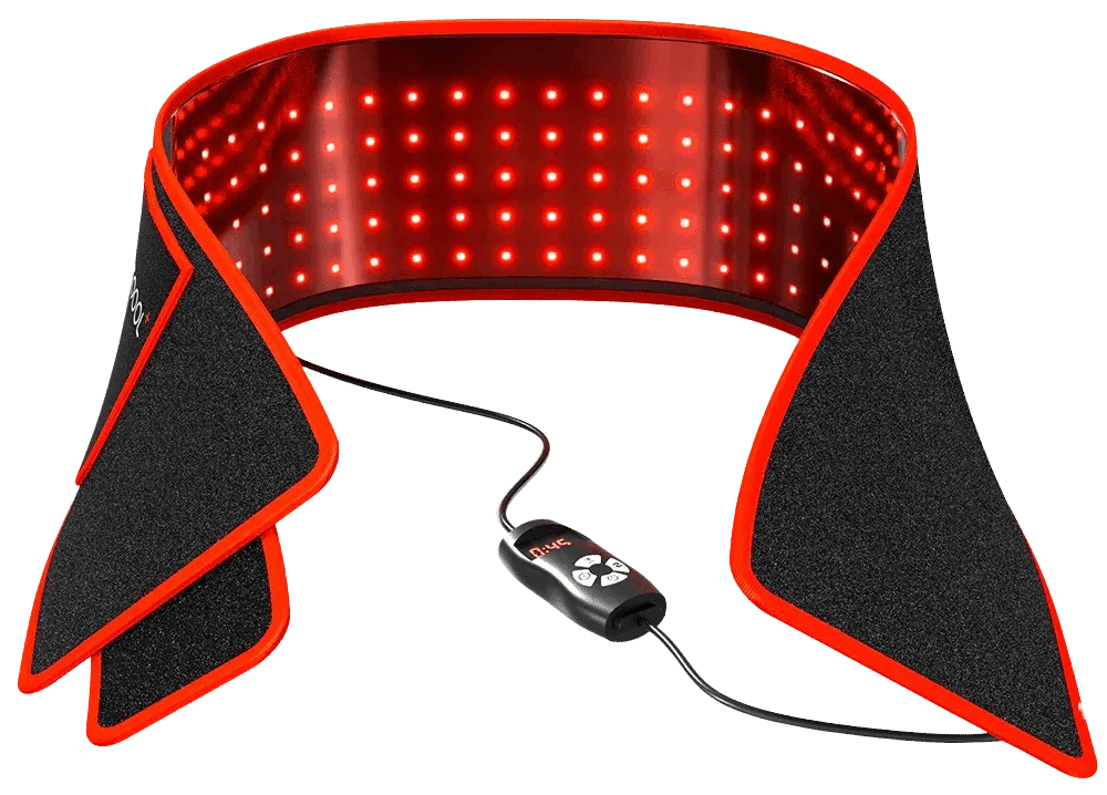 BestQool Redot S Red Light Therapy Belt full product view showing flexible LED wrap design
