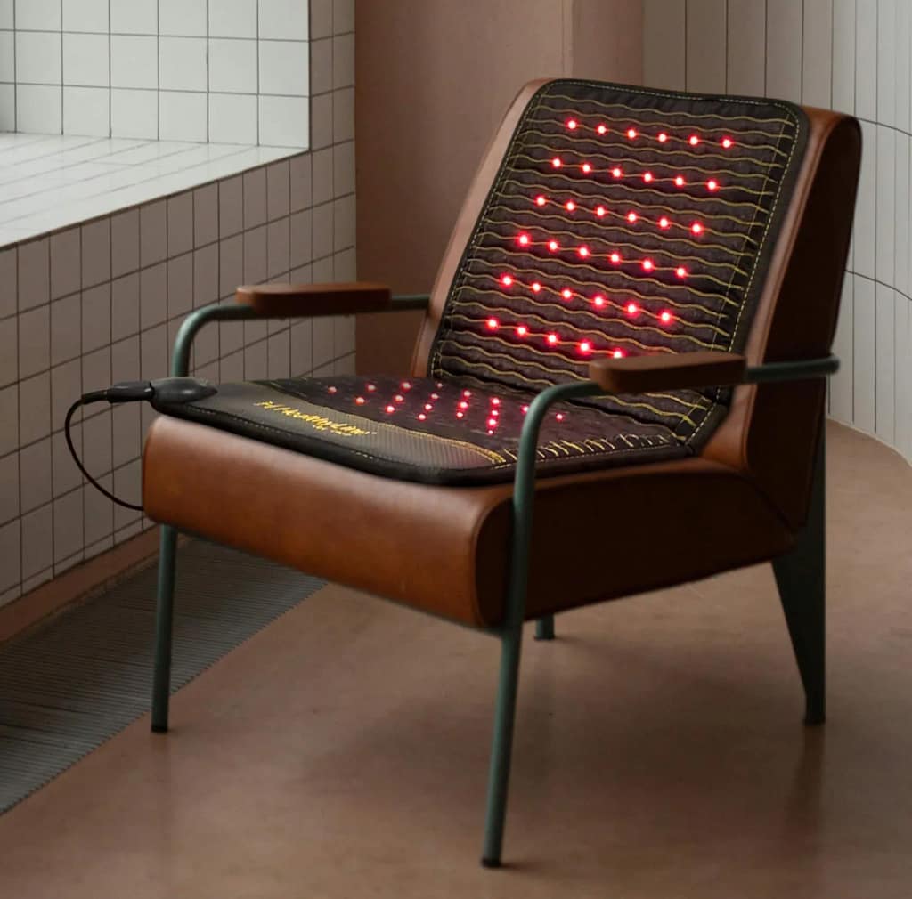 HealthyLine JET Chair PEMF Mat placed on a lounge chair for home use