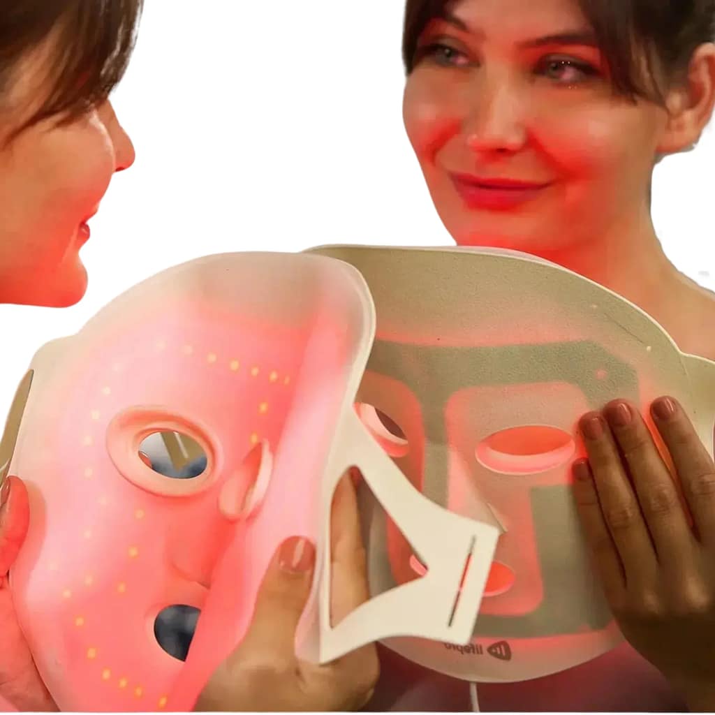 LifePro RevitaGlow illuminated with red light mode for collagen boosting therapy