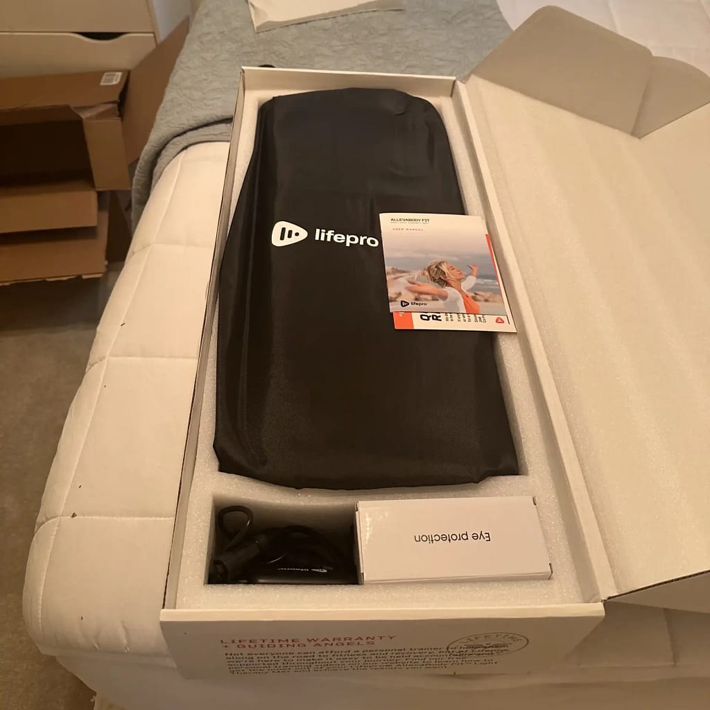 LifePro Red Light Mat complete package with travel carry bag for portability and storage