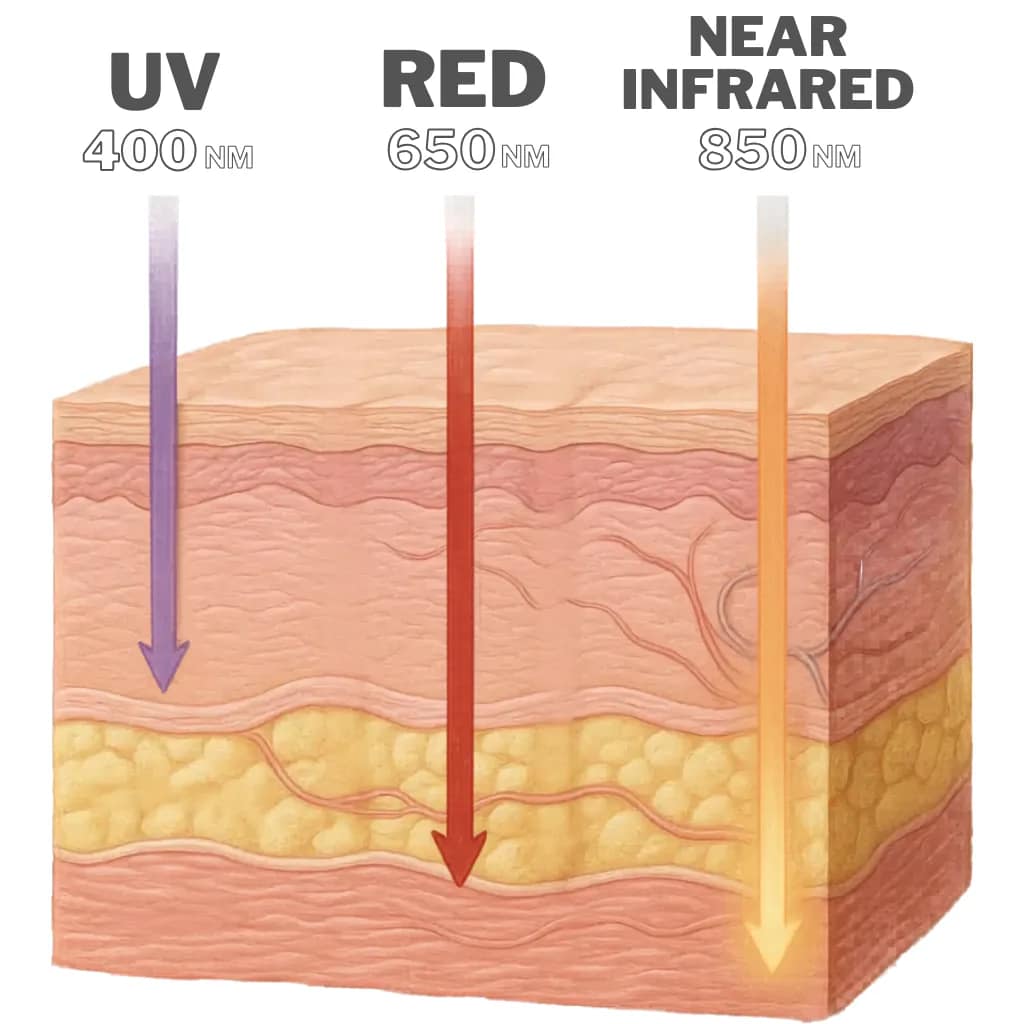 Red Light Therapy for Hair Loss: how different wavelengths penetrates the skin at different levels