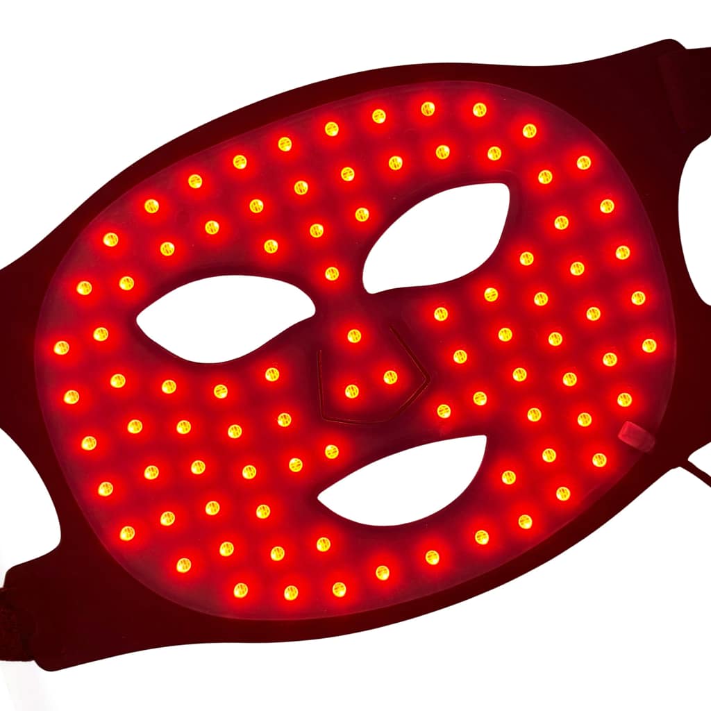 Therasage Mask2Go Red Light Therapy mode activated for collagen production and wrinkle reduction