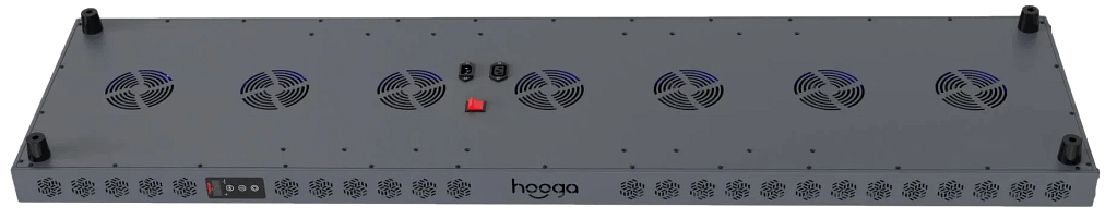 Retro del pannello Hooga 4500 PRO che mostra sette ventole di raffreddamento