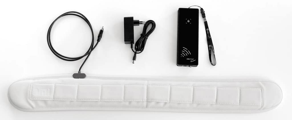 OMI PowerBand PEMF Beyond flat layout with cables and controller
