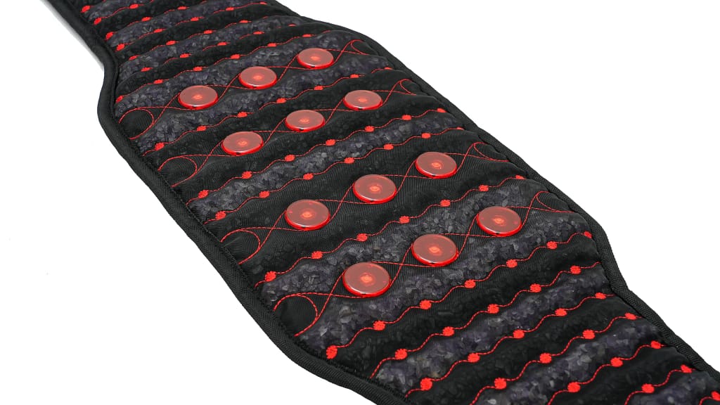 close-up of red light therapy LEDs in Hooga wearable – targeted light for inflammation and circulation
