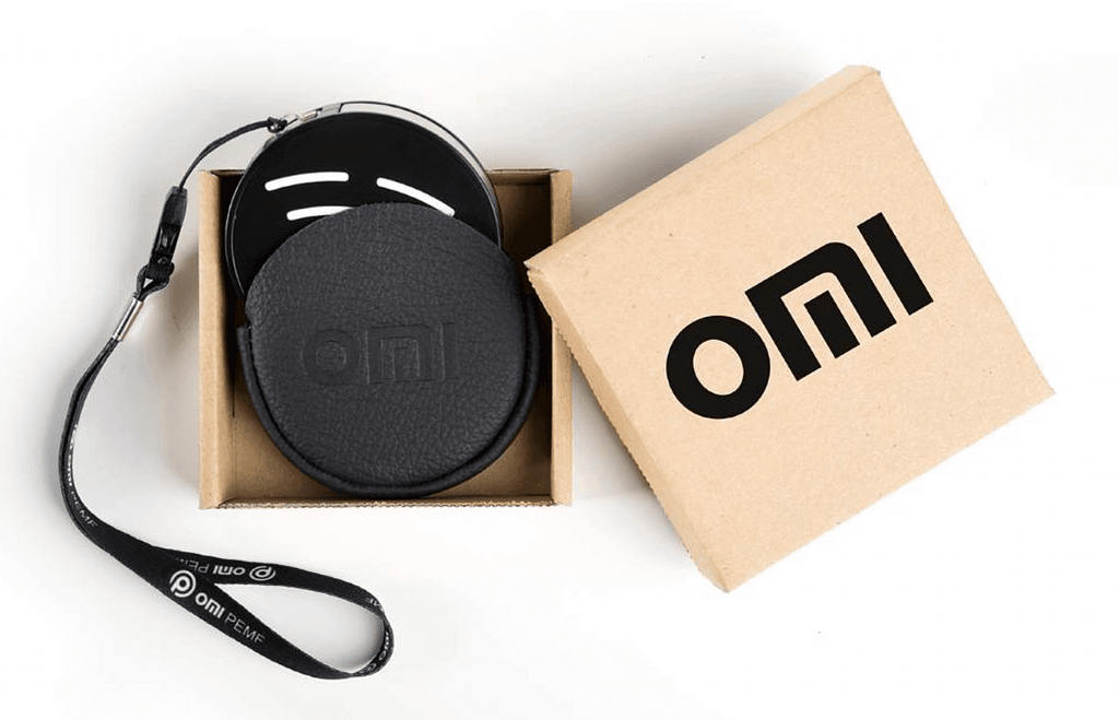 OMI PEMF Medallion with accessories – EMF protection pendant, wristband, and leather cover for wearable radiation defense and biofield balance