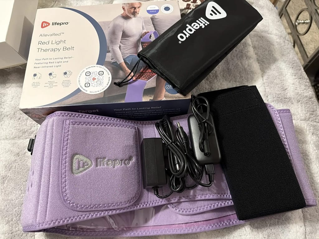 LifePro Red Light Therapy Belt complete accessory kit and included components
