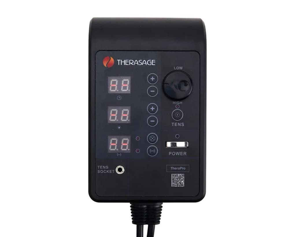 Therasage Therapro PEMF MiniMat digital controller with adjustable PEMF, heat, and photon therapy settings