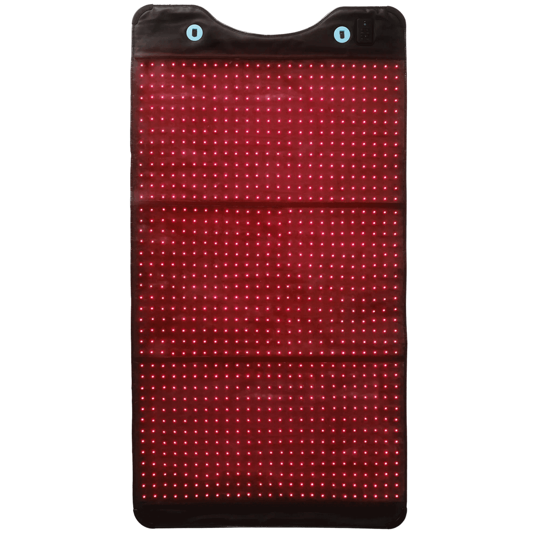 Vista completa prodotto Materassino HigherDose Terapia Luce Rossa mostrando design pannello LED convertibile