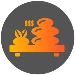 Icona Terapia con Pietre Calde