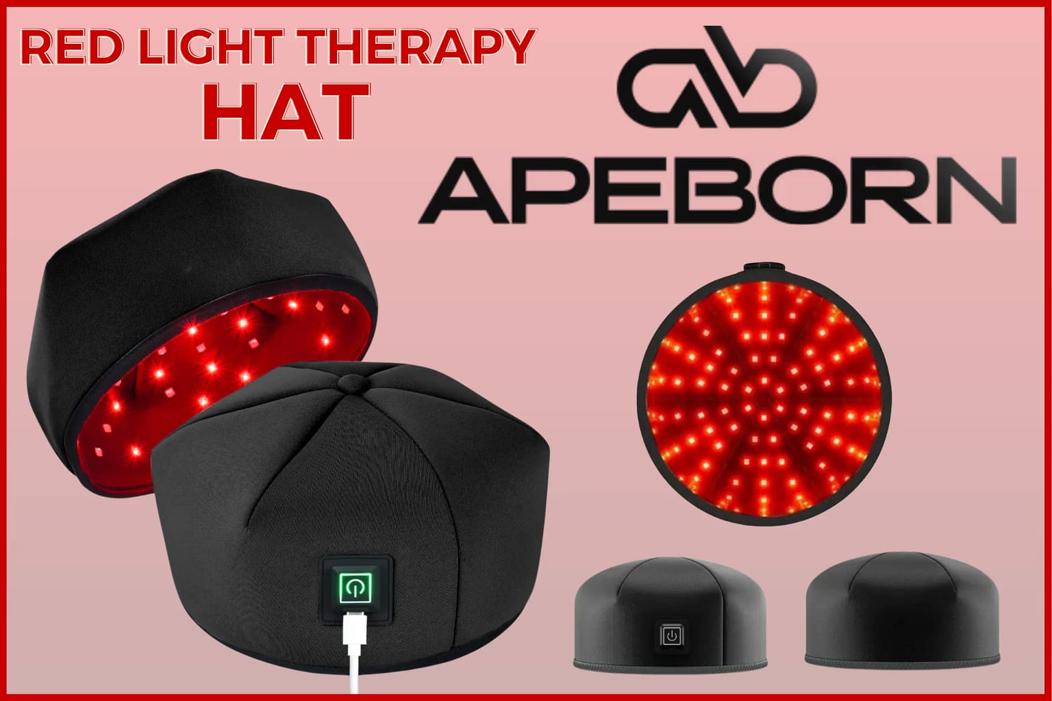 ApeBorn Red Light Therapy Hat Review featuring the affordable dual-wavelength LED scalp treatment device