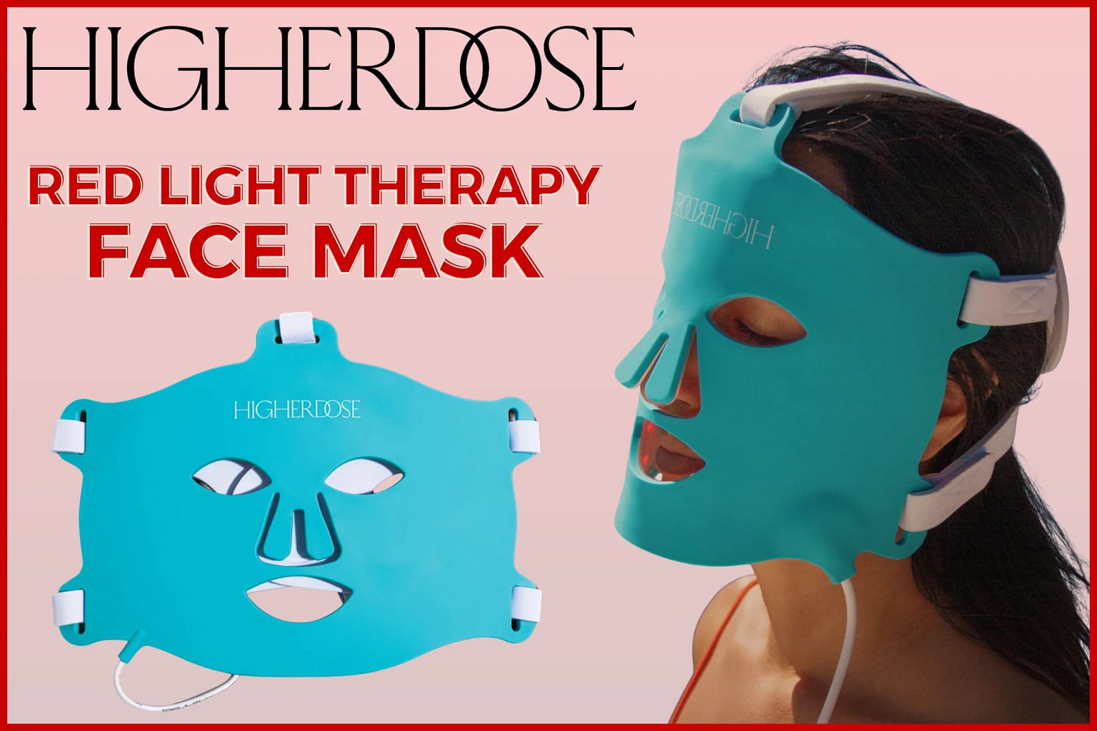 HigherDose Red Light Therapy Face Mask Review showcasing the premium LED anti-aging device