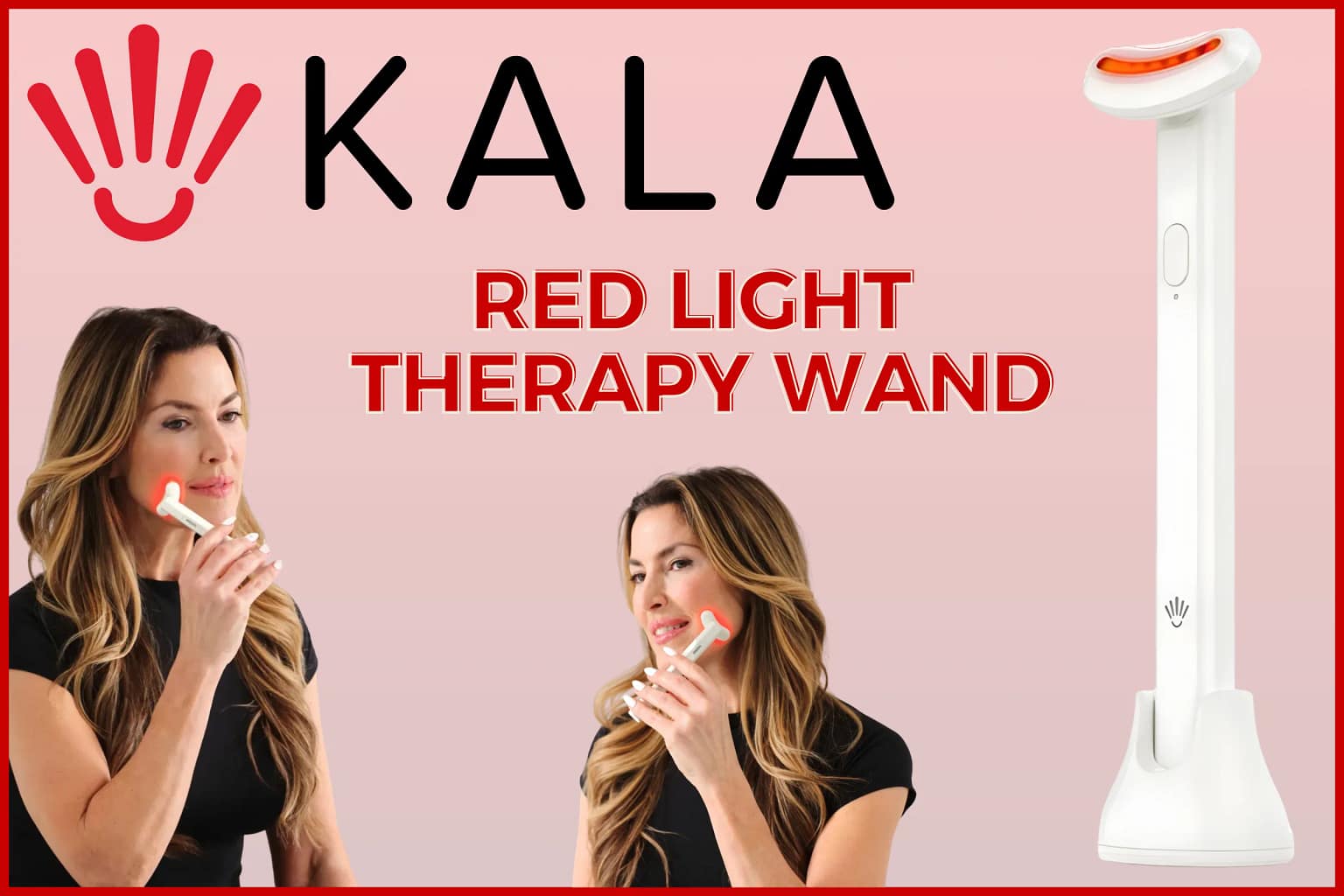 Kala Red Light Therapy Wand Review showcasing the handheld multi-color LED precision facial treatment device
