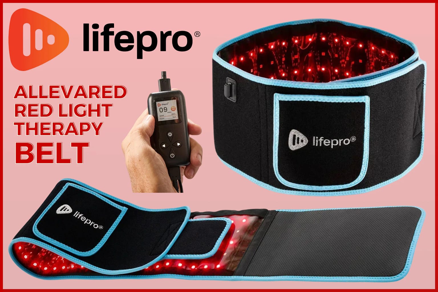 LifePro AllevaRed Red Light Therapy Belt Review featuring the affordable tri-color LED pain relief device