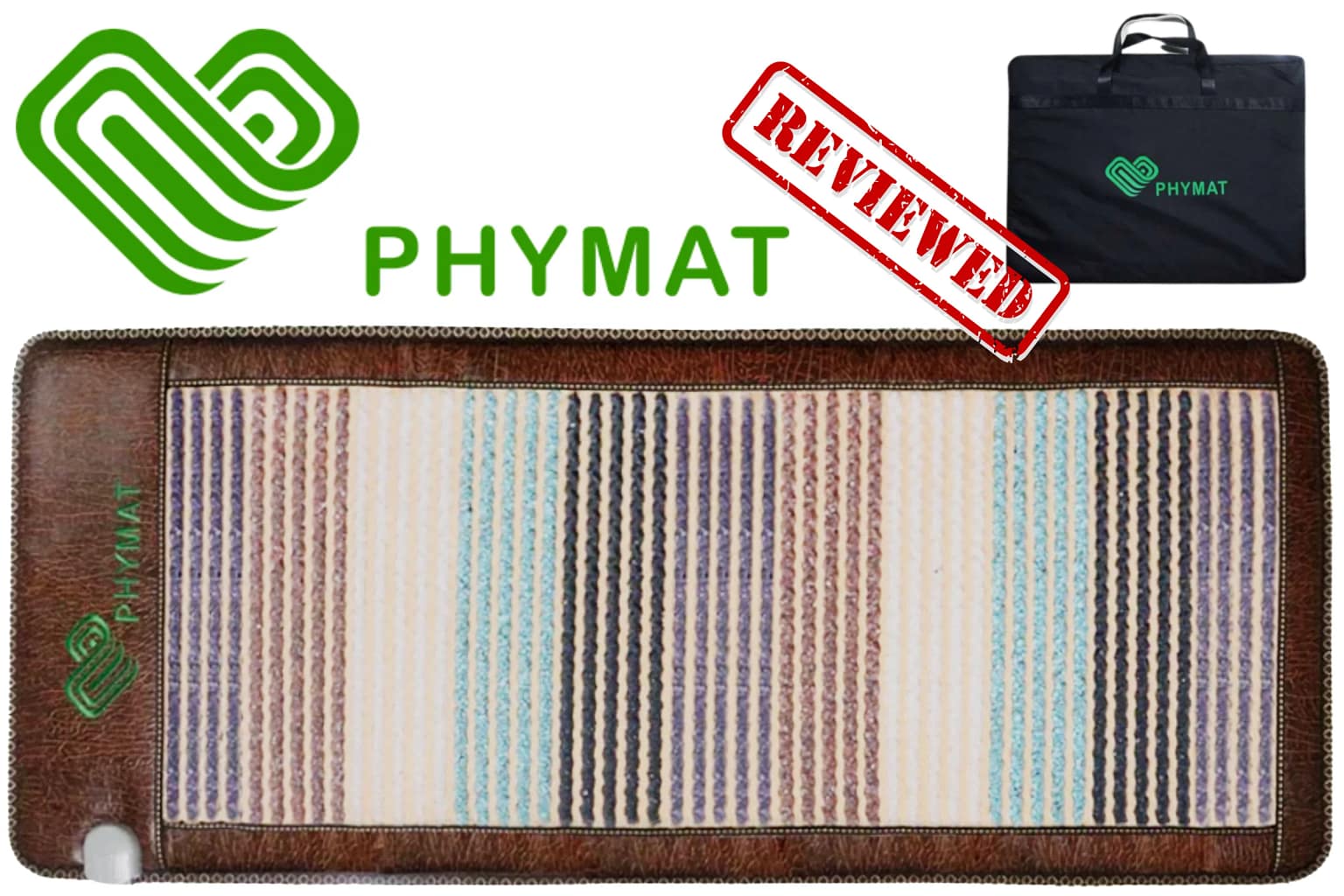 Phymat Chakra PEMF Mat Review showing full mat with gemstone placement