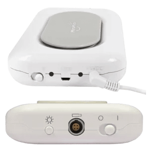 Top and side view of MiraMate Big Magic PEMF Pad controller unit with adjustable intensity settings