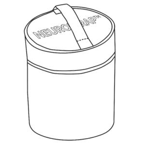 Circular travel bag for Nushape Neurowrap Pulse Pro dual therapy wearable